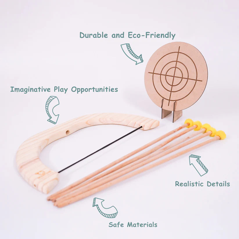 MoonToys- Handmade Wooden Bow and Arrow Set