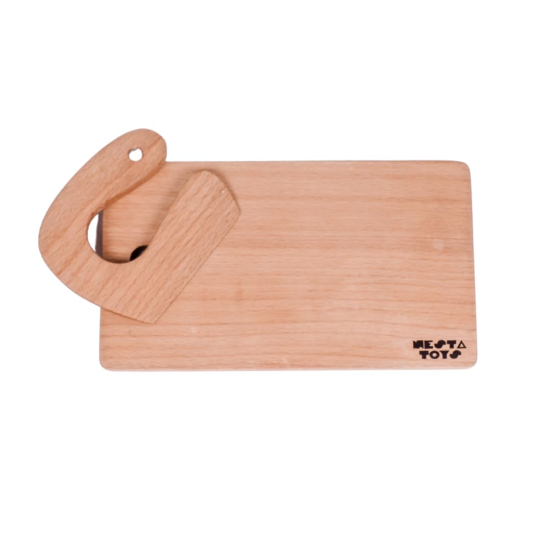 Nesta Toys - Montessori Chopping Board & Knife | Safe Cutting Tool for Kids