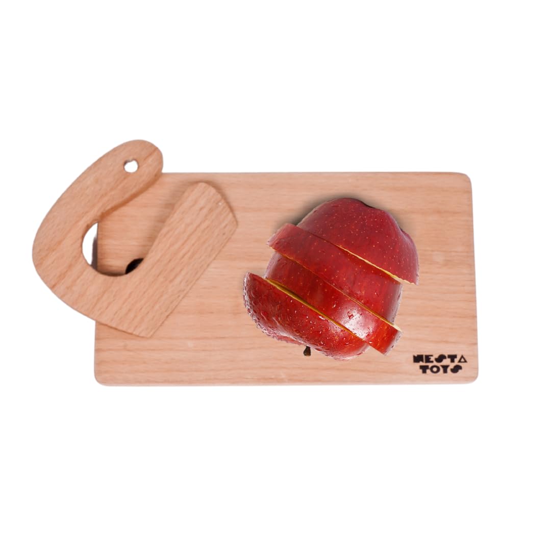 Nesta Toys - Montessori Chopping Board & Knife | Safe Cutting Tool for Kids