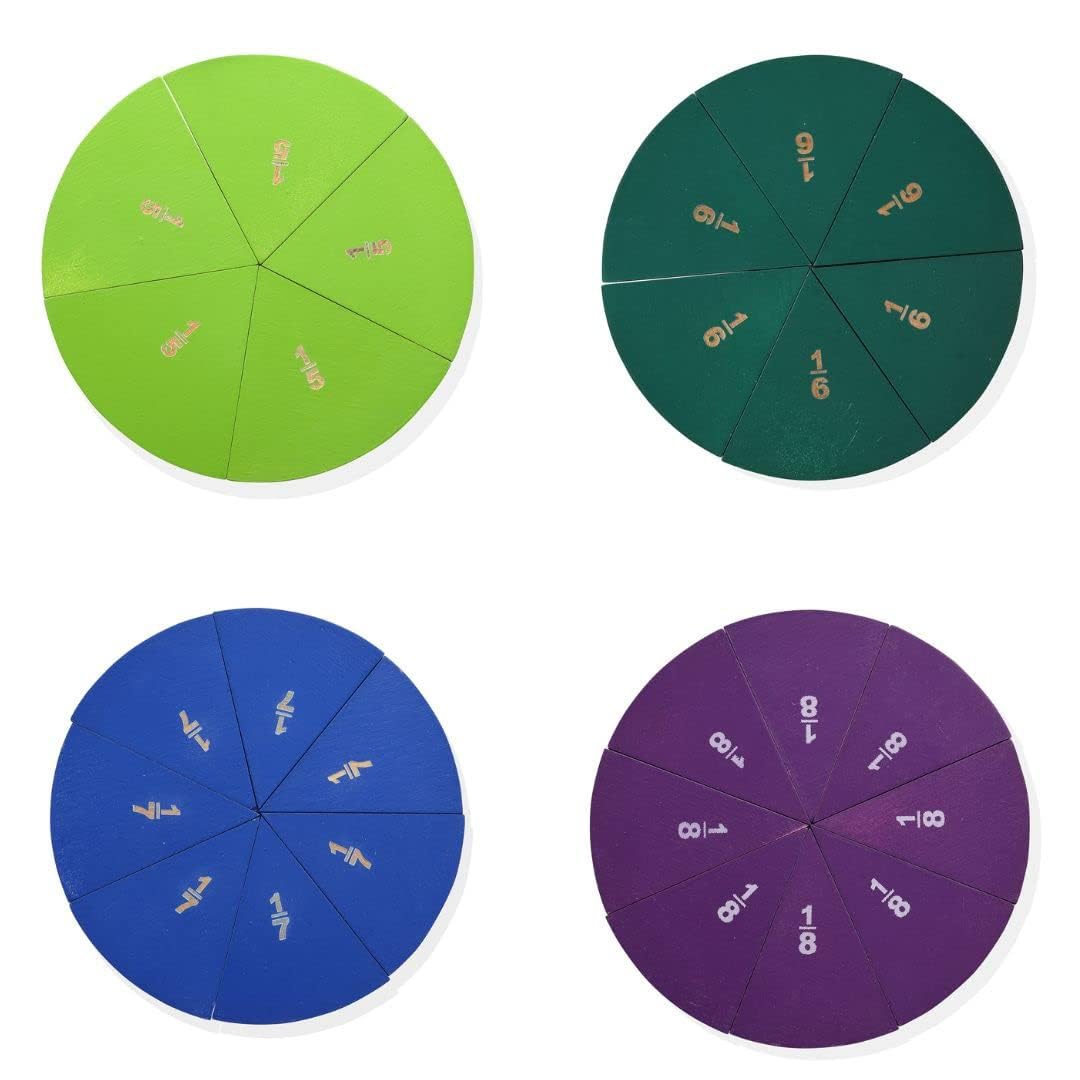 Nesta Toys - Montessori Wooden Educational Puzzles - 3 Variants: Brain Anatomy, Human Body Organs & Fraction Circles