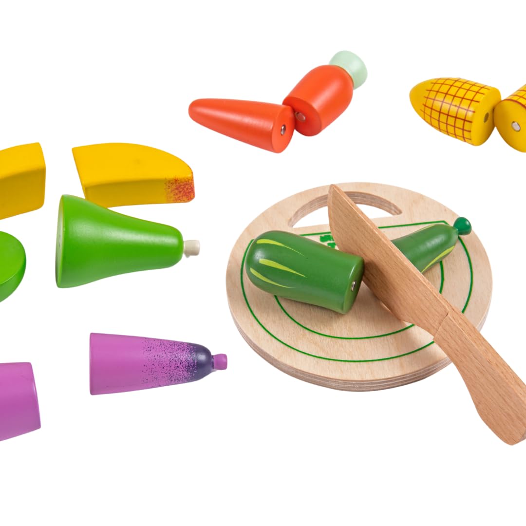 Nesta Toys- Wooden Vegetable and Fruit Magnetic Toy (15 Pcs)
