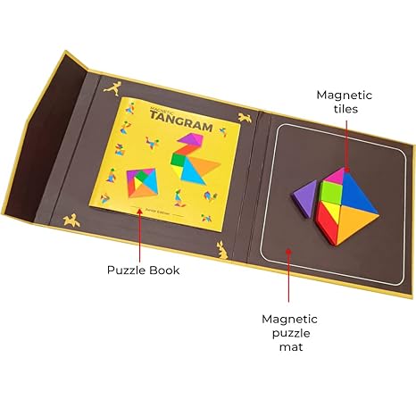 Pelikas Toyz Tangram Magnetic Tile Puzzle Game - Aaram Parents