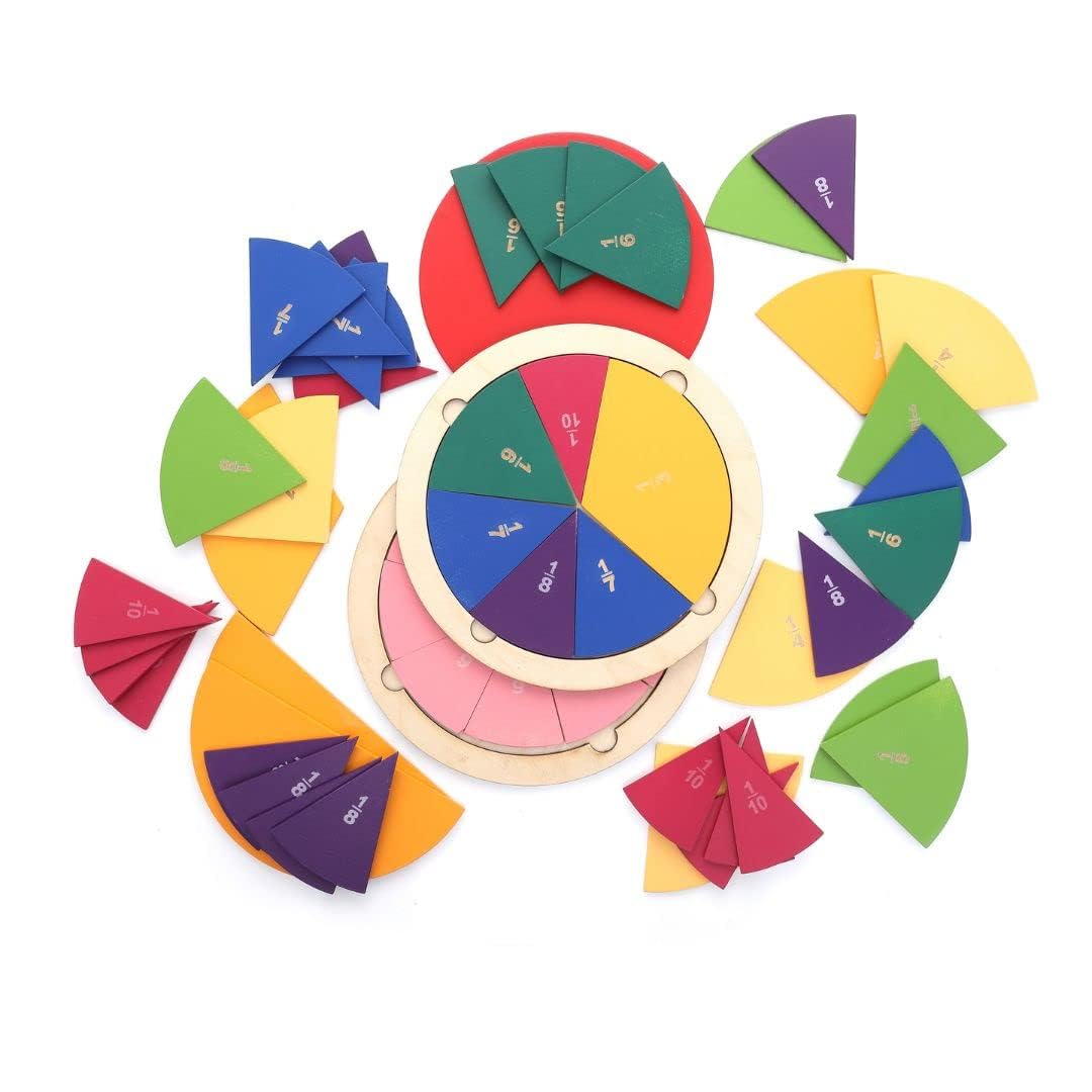 Nesta Toys - Montessori Wooden Educational Puzzles - 3 Variants: Brain Anatomy, Human Body Organs & Fraction Circles