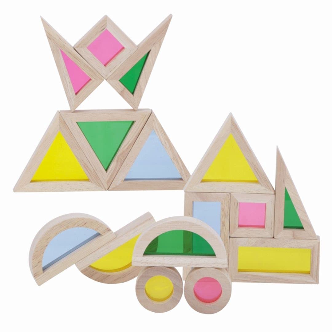 Nesta Toys - Wooden Rainbow Building Blocks (24 Blocks)