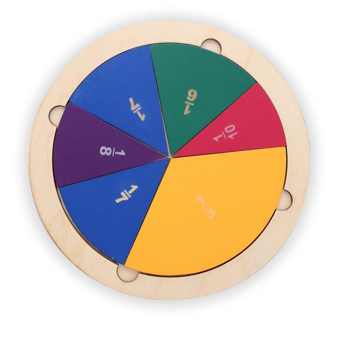 Nesta Toys - Montessori Wooden Educational Puzzles - 3 Variants: Brain Anatomy, Human Body Organs & Fraction Circles