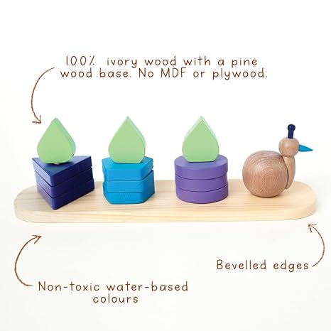 Gubbachhi Mayura Wooden Shape Sorter Toy - Aaram Parents