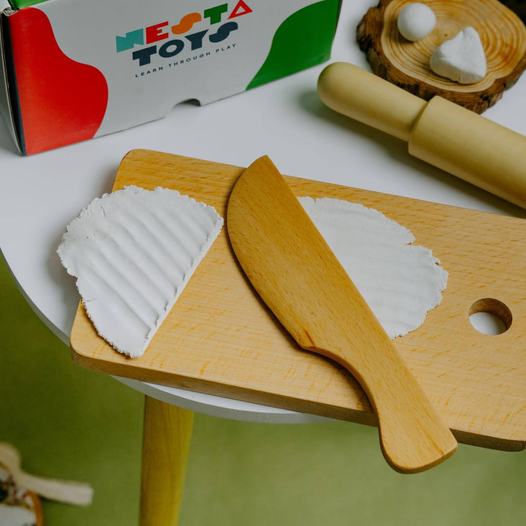 Nesta Toys Montessori-Inspired Sensory Tools: Bin Tools (6 Pcs), Bin Tools with Tray (7 Pcs), Sand Writing Tray, Dough Tool Set