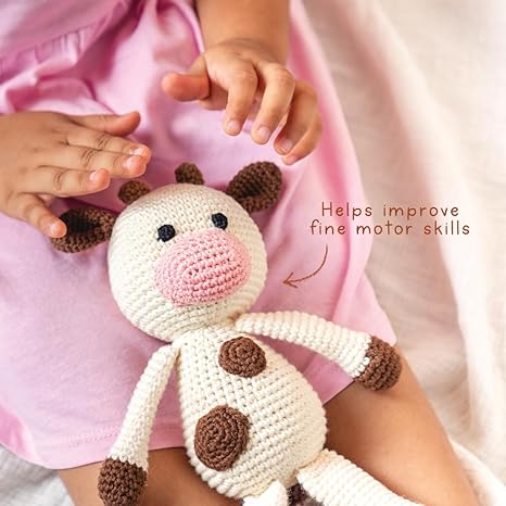 GUBBACHHI Amba Crochet Cow Soft Toy - Aaram Parents