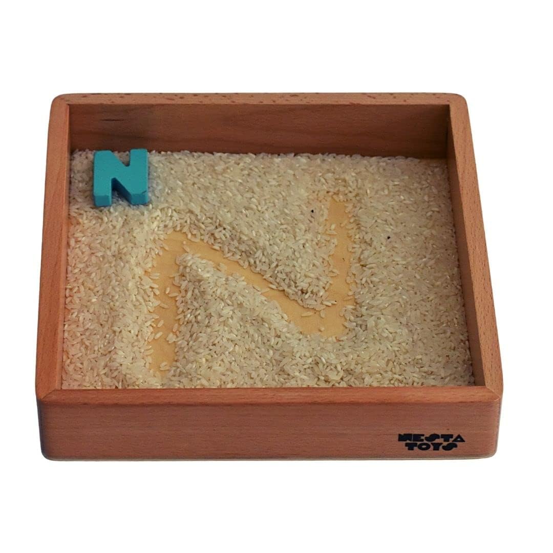 Nesta Toys Montessori-Inspired Sensory Tools: Bin Tools (6 Pcs), Bin Tools with Tray (7 Pcs), Sand Writing Tray, Dough Tool Set