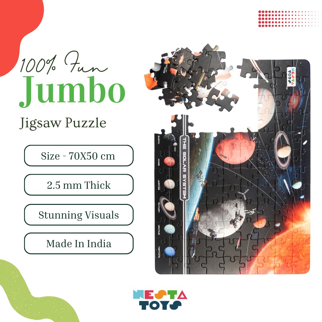 Nesta Toys - Educational Jumbo Jigsaw Puzzles (108 Pcs) - 4 Variants: Periodic Table, Solar System, World Map & Aquatic Life