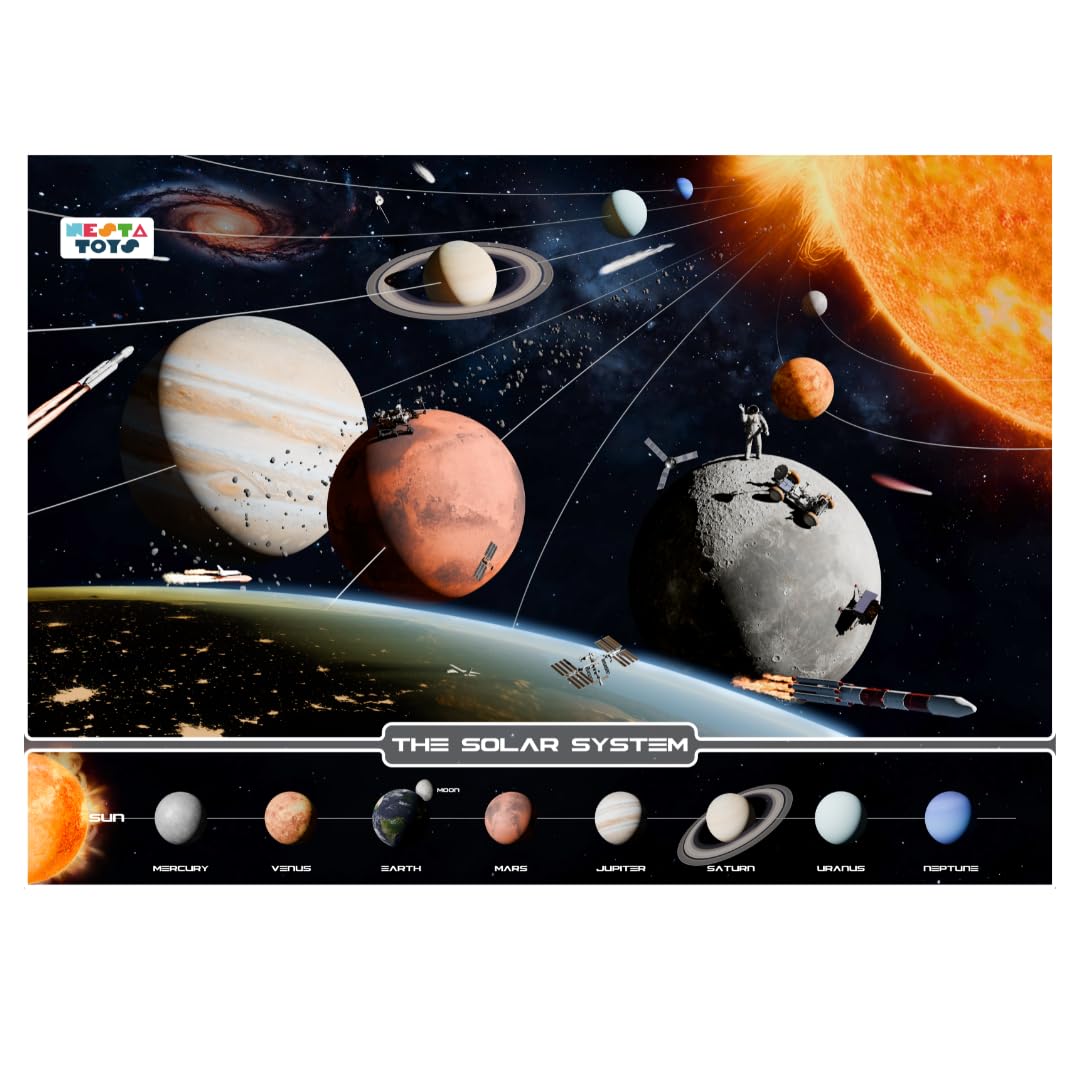 Nesta Toys - Educational Jumbo Jigsaw Puzzles (108 Pcs) - 4 Variants: Periodic Table, Solar System, World Map & Aquatic Life