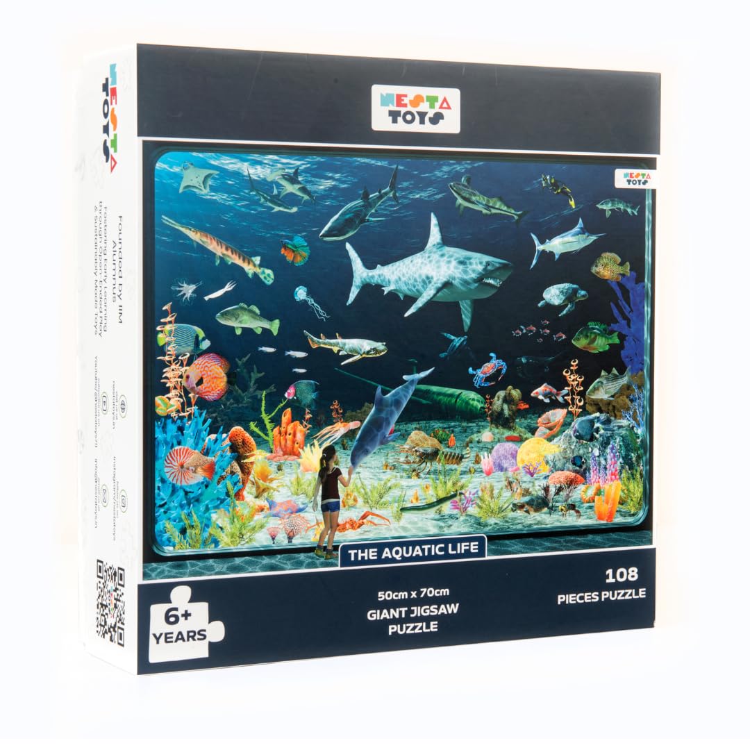 Nesta Toys - Educational Jumbo Jigsaw Puzzles (108 Pcs) - 4 Variants: Periodic Table, Solar System, World Map & Aquatic Life