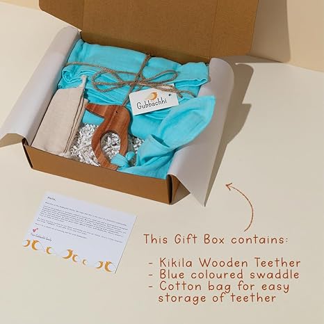 Gubbachhi Teether with Swaddle Gift Set - Aaram Parents