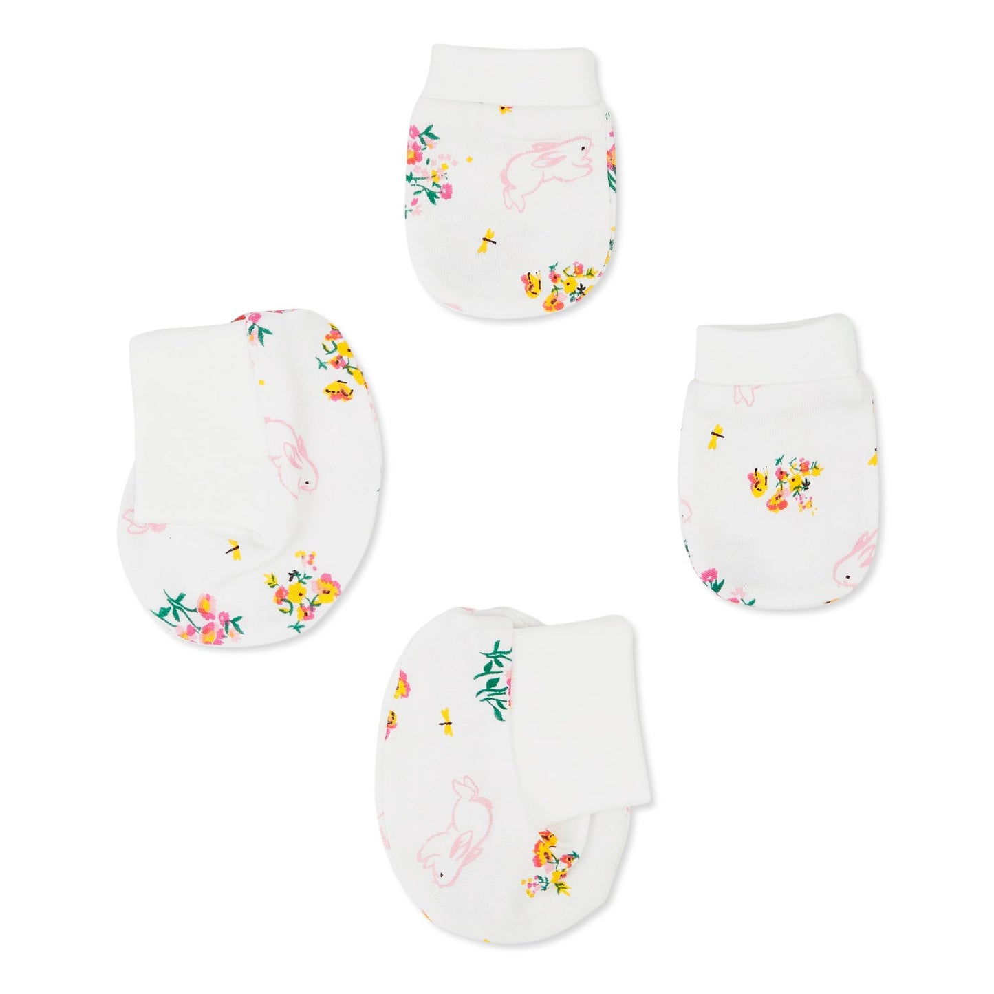 Haus and Kinder Baby Gift Set - Pack of 5 (Bundle With Onesie, Bib, Cap, Mittens & Booties) 2 Variants
