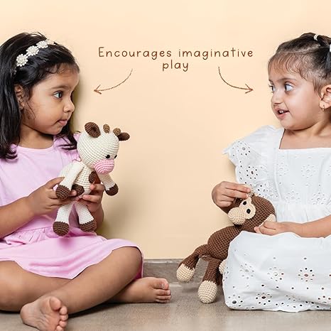 GUBBACHHI Amba Crochet Cow Soft Toy - Aaram Parents