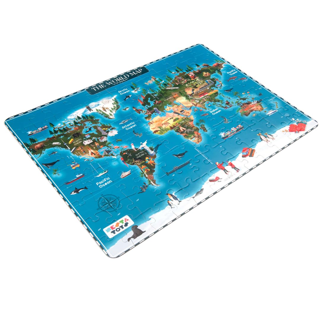 Nesta Toys - Educational Jumbo Jigsaw Puzzles (108 Pcs) - 4 Variants: Periodic Table, Solar System, World Map & Aquatic Life
