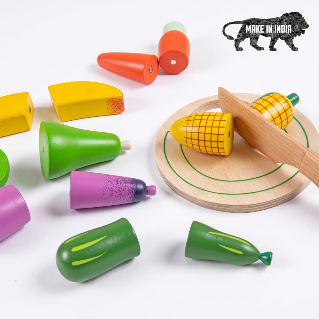 Nesta Toys- Wooden Vegetable and Fruit Magnetic Toy (15 Pcs)