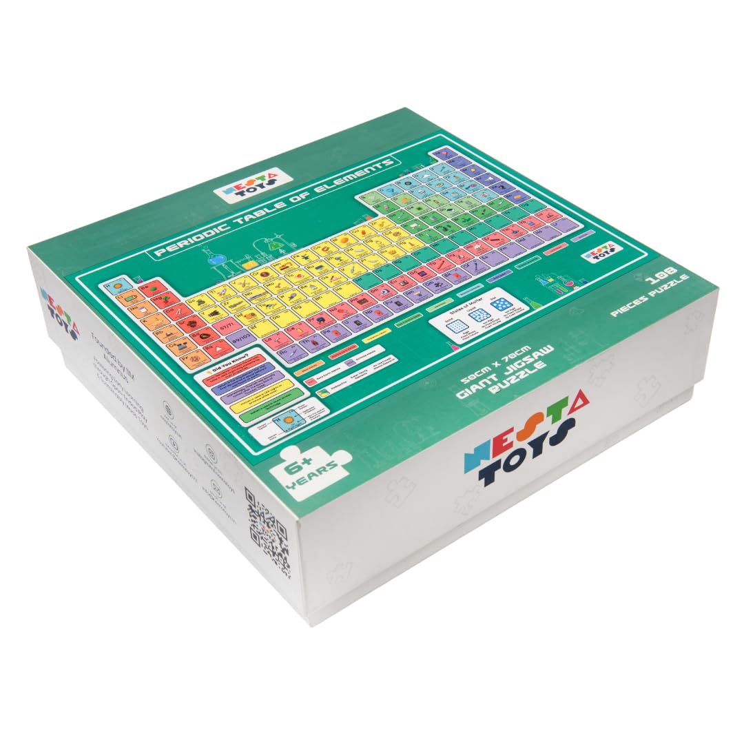 Nesta Toys - Educational Jumbo Jigsaw Puzzles (108 Pcs) - 4 Variants: Periodic Table, Solar System, World Map & Aquatic Life