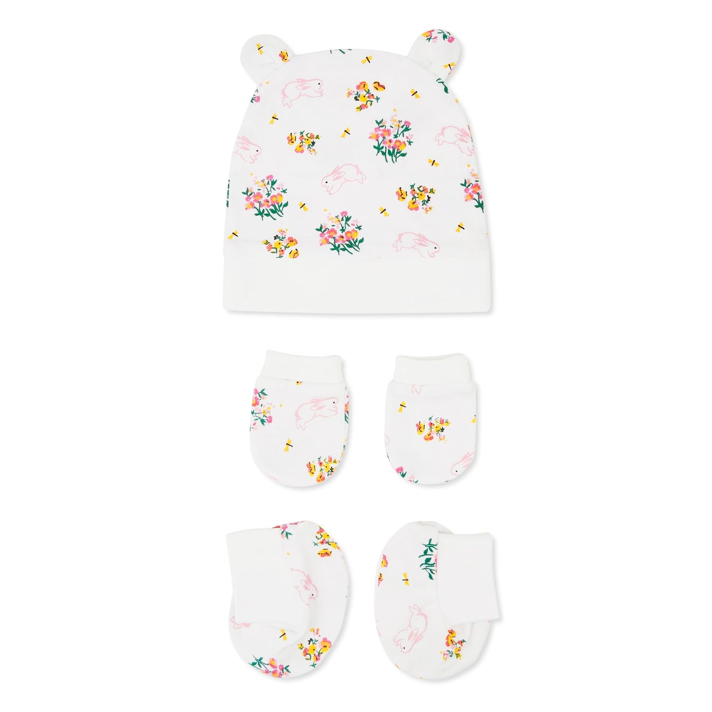 Haus and Kinder Baby Gift Set - Pack of 5 (Bundle With Onesie, Bib, Cap, Mittens & Booties) 2 Variants