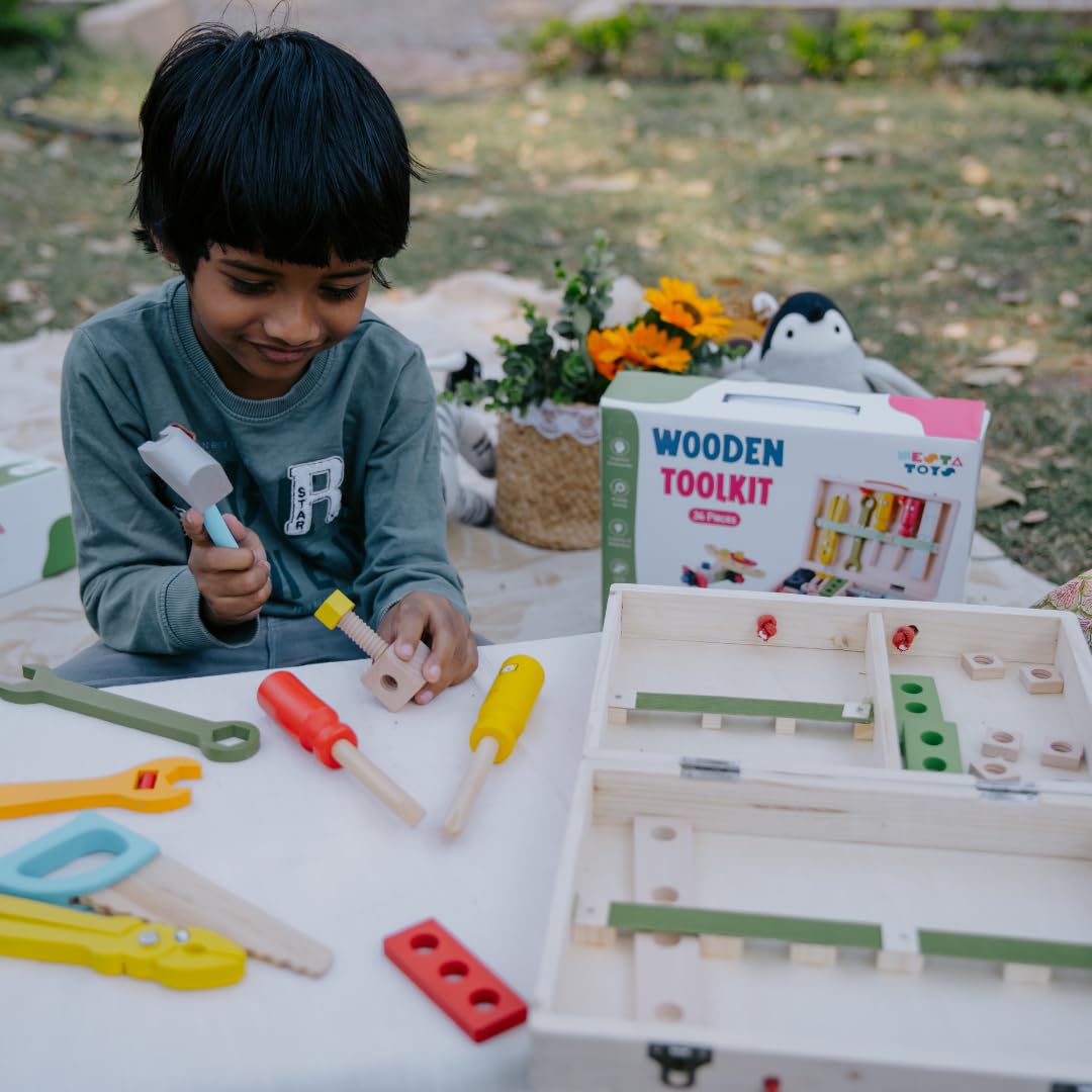 Nesta Toys - Wooden Tool Kit Set with Tool Box