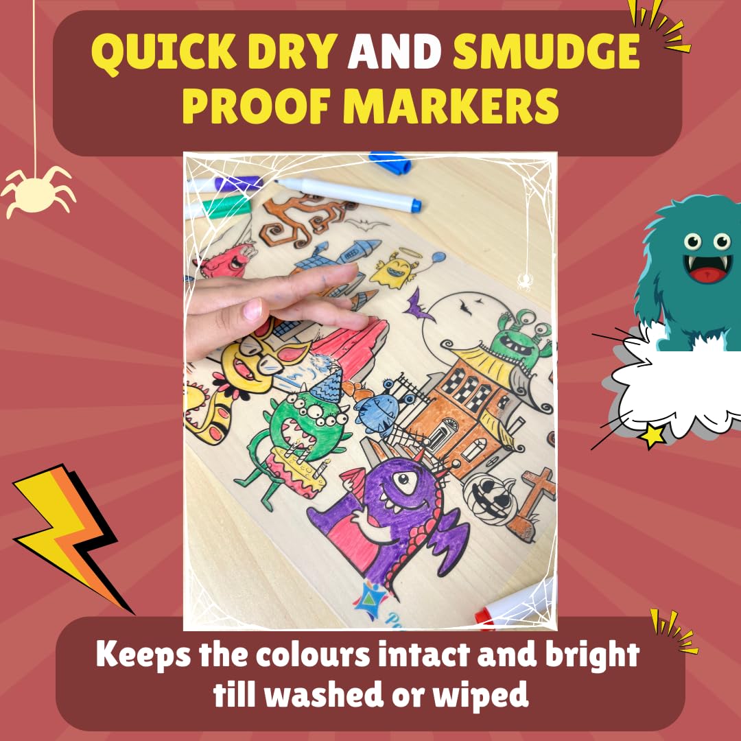 PepPlay Doodle Placemats- 3 Variants to Choose From (Space Series, Heroes & Monsters, and Magical Land) - Aaram Parents