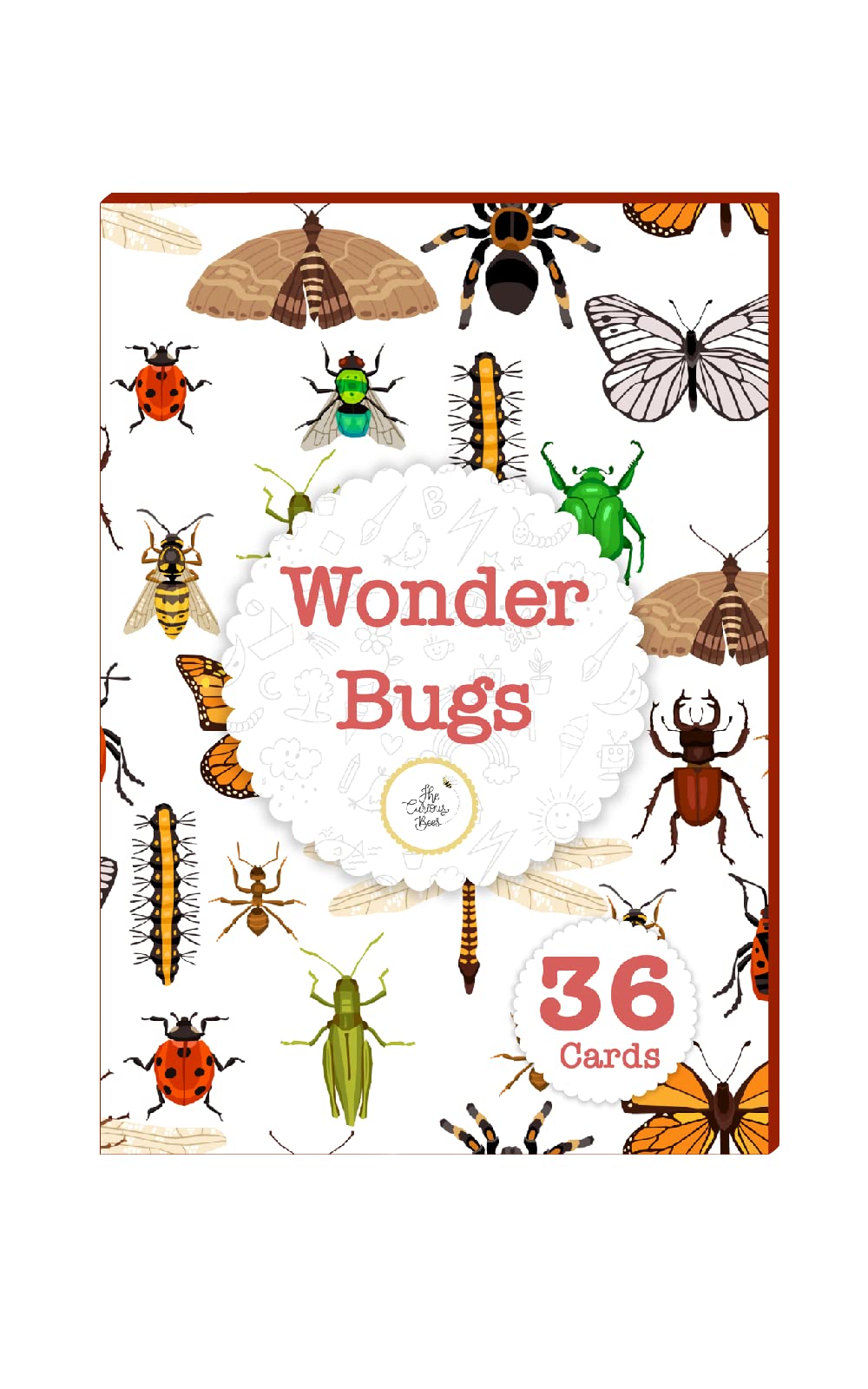 The Curious Bees - High Contrast New Born Anti-Glare Cards | 24 Objects for Visual Stimulation, Cognitive & Sensory Development of 0-6 Month Old Infants