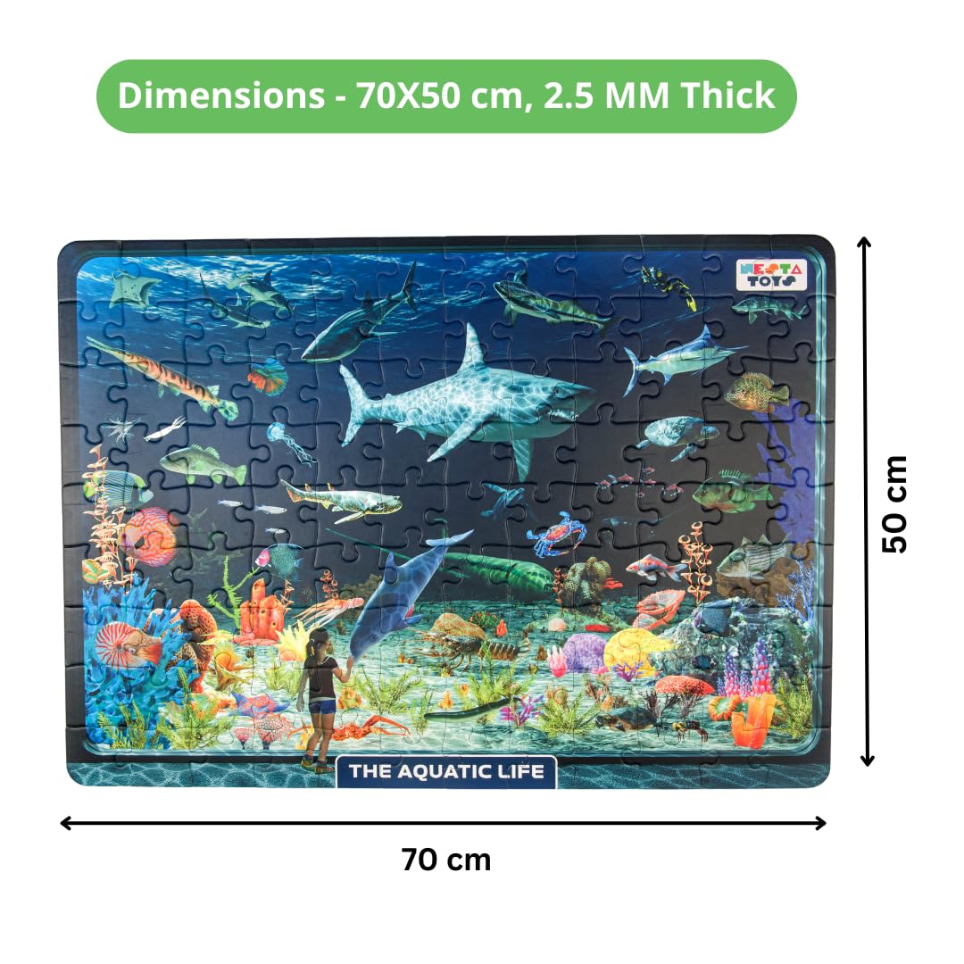 Nesta Toys - Educational Jumbo Jigsaw Puzzles (108 Pcs) - 4 Variants: Periodic Table, Solar System, World Map & Aquatic Life