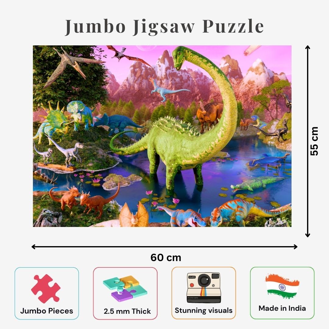 Nesta Toys - Educational Jigsaw Puzzles (64 Pcs) - 4 Variants: India Map, Modes of Transport, Prehistoric Park, Construction Site