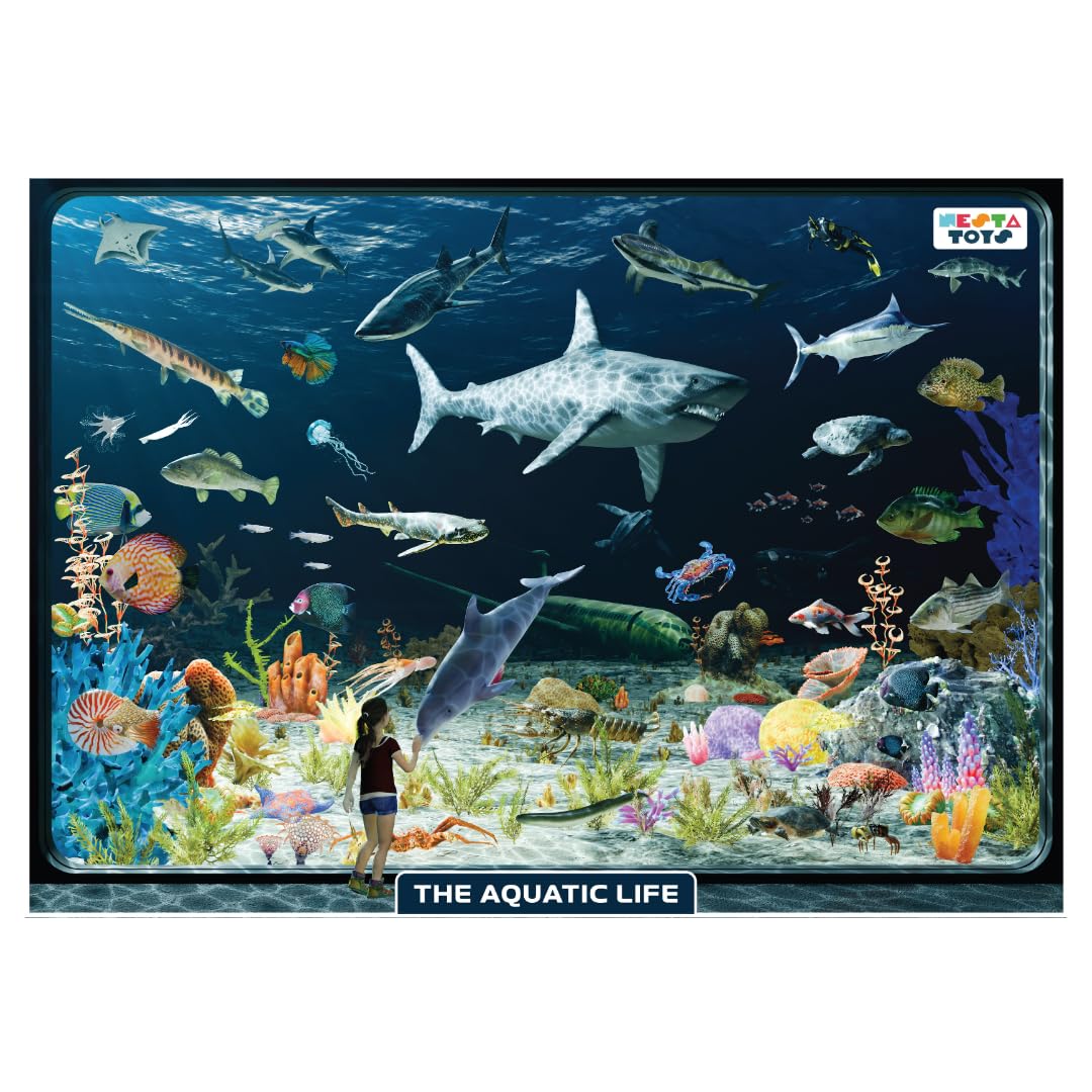 Nesta Toys - Educational Jumbo Jigsaw Puzzles (108 Pcs) - 4 Variants: Periodic Table, Solar System, World Map & Aquatic Life