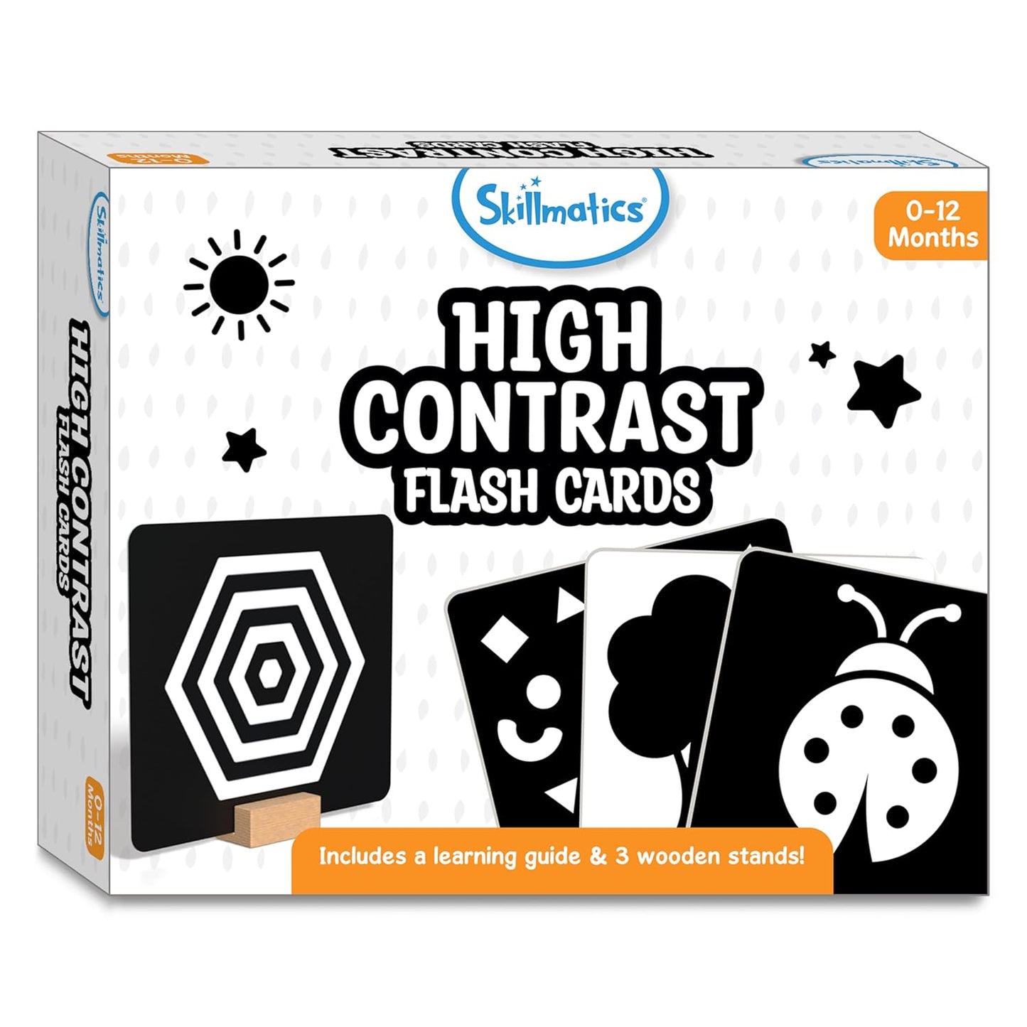 Skillmatics Large Flash Cards for Babies & Infants - High Contrast, 60 Pictures, Language_Skills, Visual Stimulation & Sensory Development, Travel Friendly, Gifts for Infants 0 to 12 Months Kids
