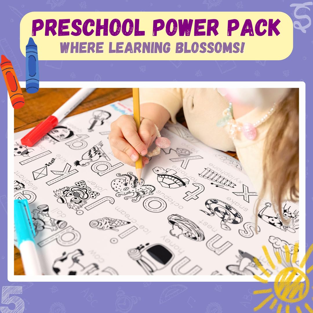 PepPlay Doodle Placemats- 5 Variants to Choose From (Ocean & Wild, Find & Colour, Prehistoric, Educational, and Vehicles) - Aaram Parents