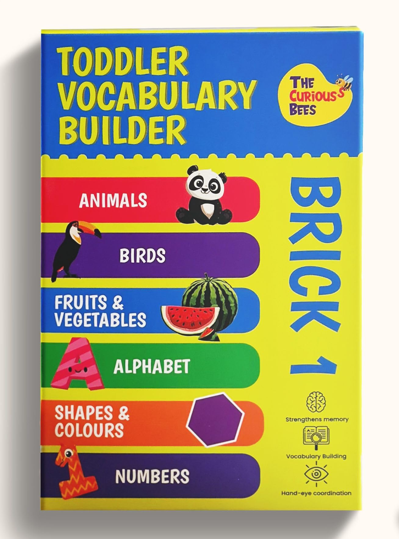 The Curious Bees - High Contrast New Born Anti-Glare Cards | 24 Objects for Visual Stimulation, Cognitive & Sensory Development of 0-6 Month Old Infants