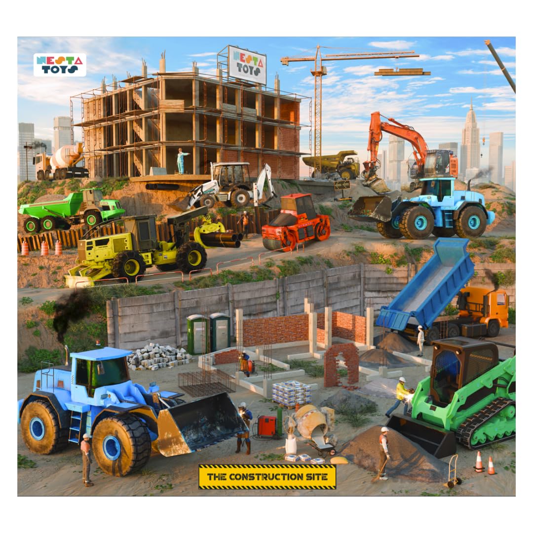 Nesta Toys - Educational Jigsaw Puzzles (64 Pcs) - 4 Variants: India Map, Modes of Transport, Prehistoric Park, Construction Site