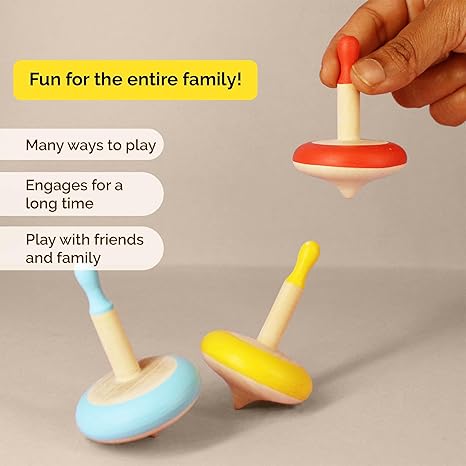 Shumee Wooden Spinning Top Toy - Aaram Parents