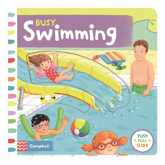 Busy Swimming (Push Pull Slide Book)