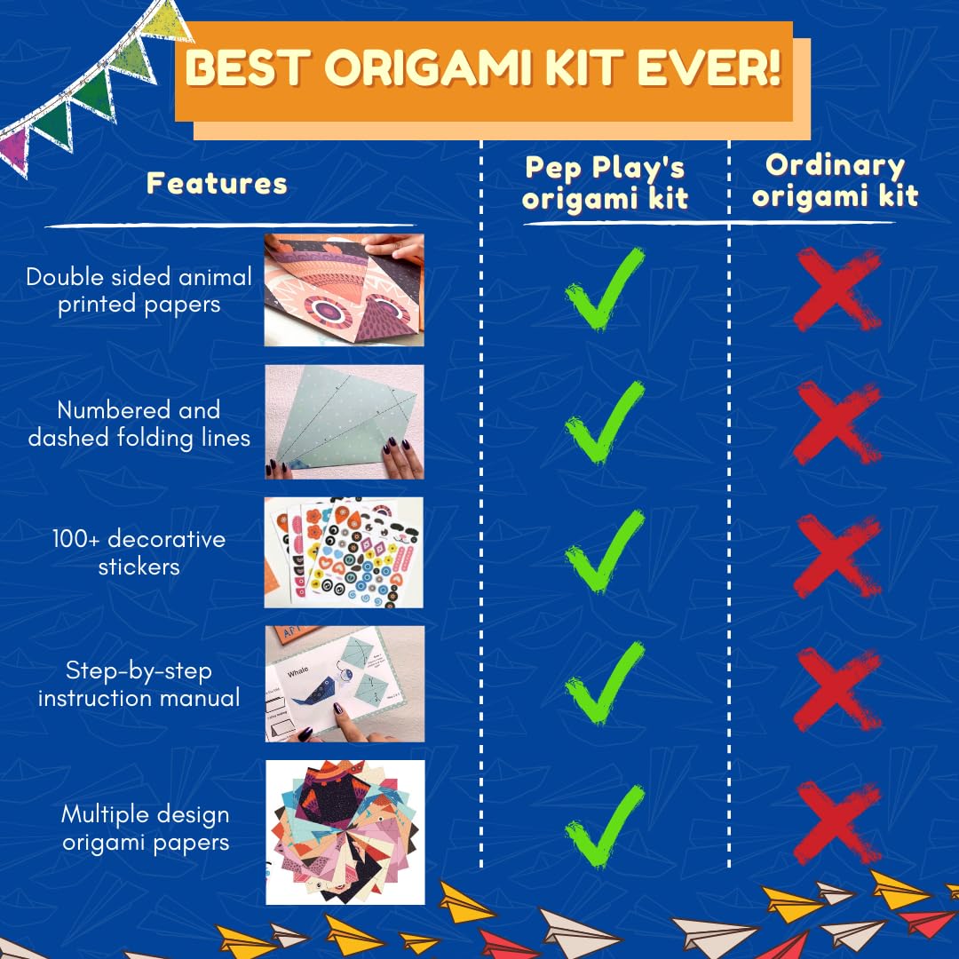PepPlay 3D Origami Art Paper- Animal Kingdom - Aaram Parents