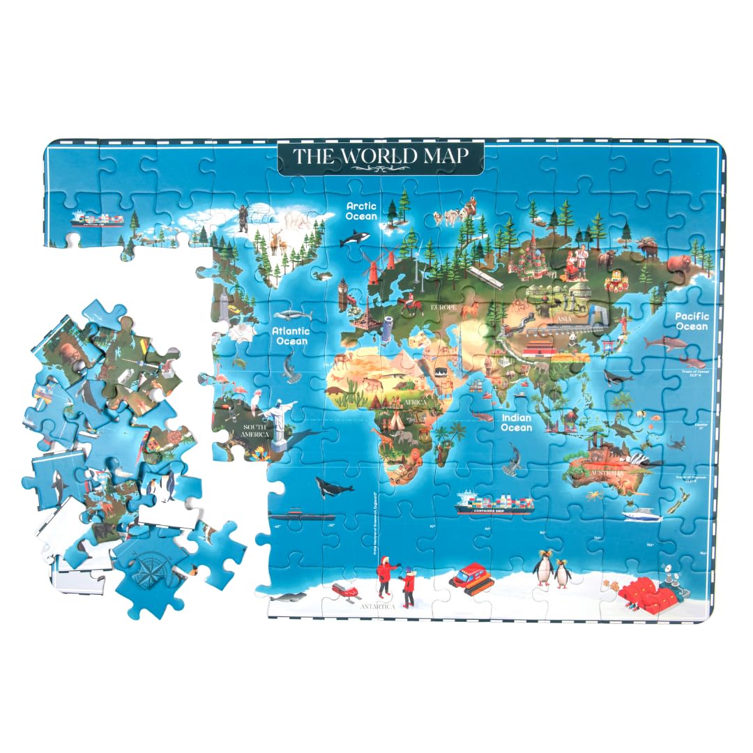 Nesta Toys - Educational Jumbo Jigsaw Puzzles (108 Pcs) - 4 Variants: Periodic Table, Solar System, World Map & Aquatic Life