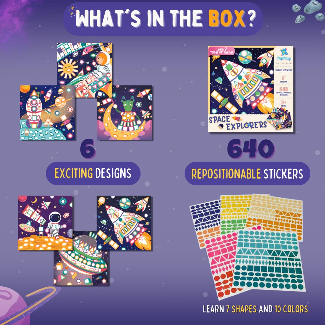 PepPlay Cardboard Shape Sticker- Space Theme - Aaram Parents