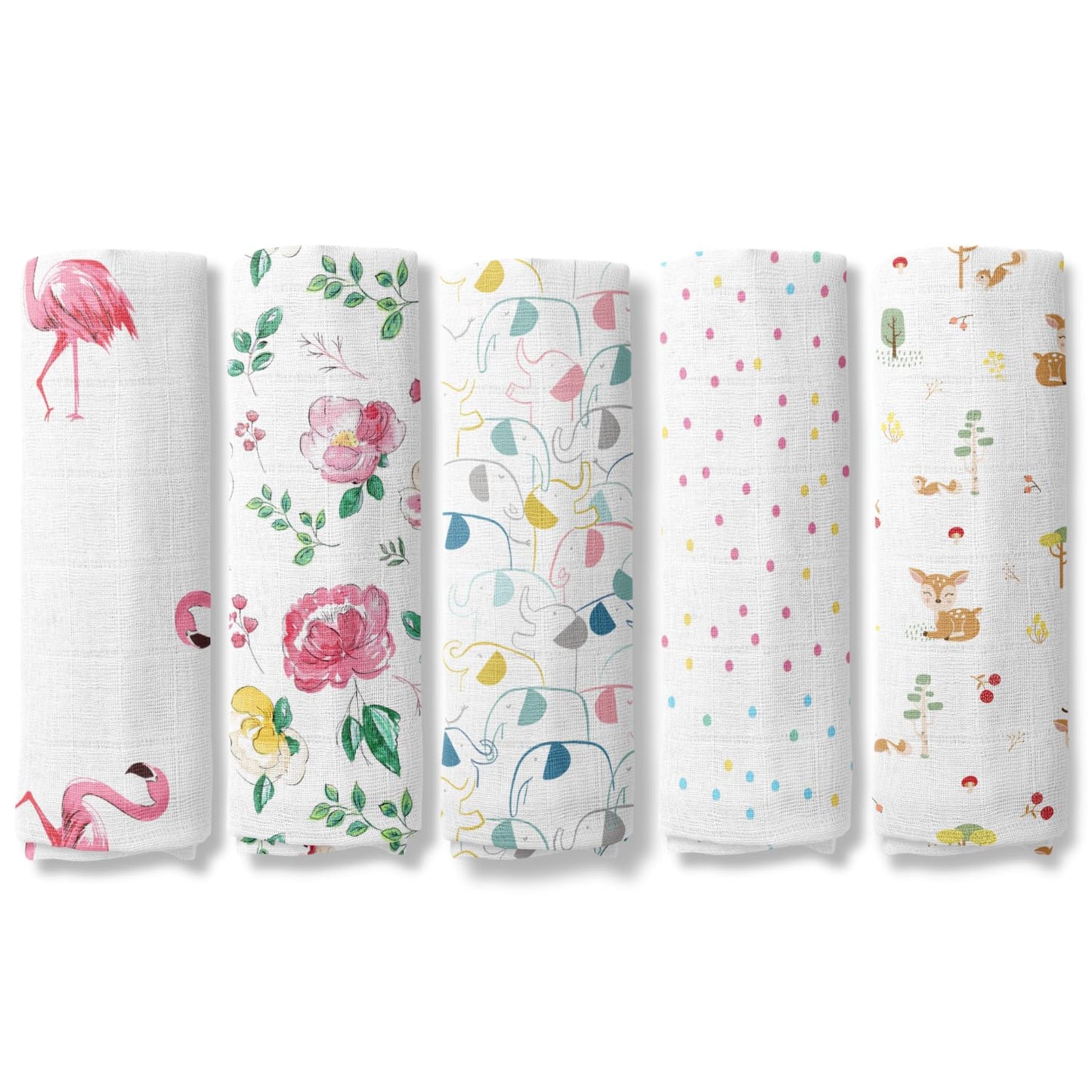 Haus and Kinder 100% Cotton Muslin Swaddles Wrap For Newborn Baby - Soft Swaddle Cloth For New Born, Muslin Baby Swaddle Wrap For New Born, New Born Swaddle, 100X100 Cm, Pack Of 5, Nautical Collection