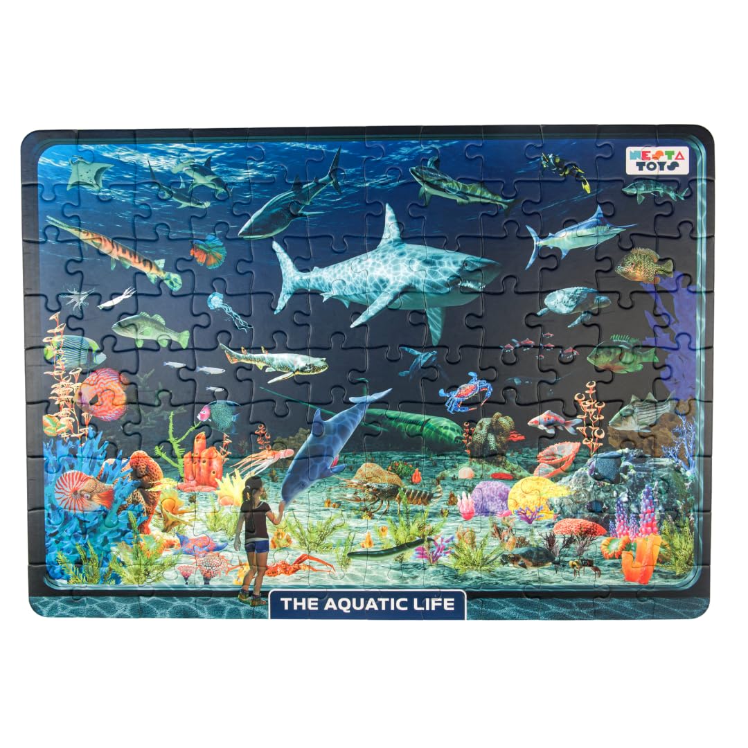 Nesta Toys - Educational Jumbo Jigsaw Puzzles (108 Pcs) - 4 Variants: Periodic Table, Solar System, World Map & Aquatic Life