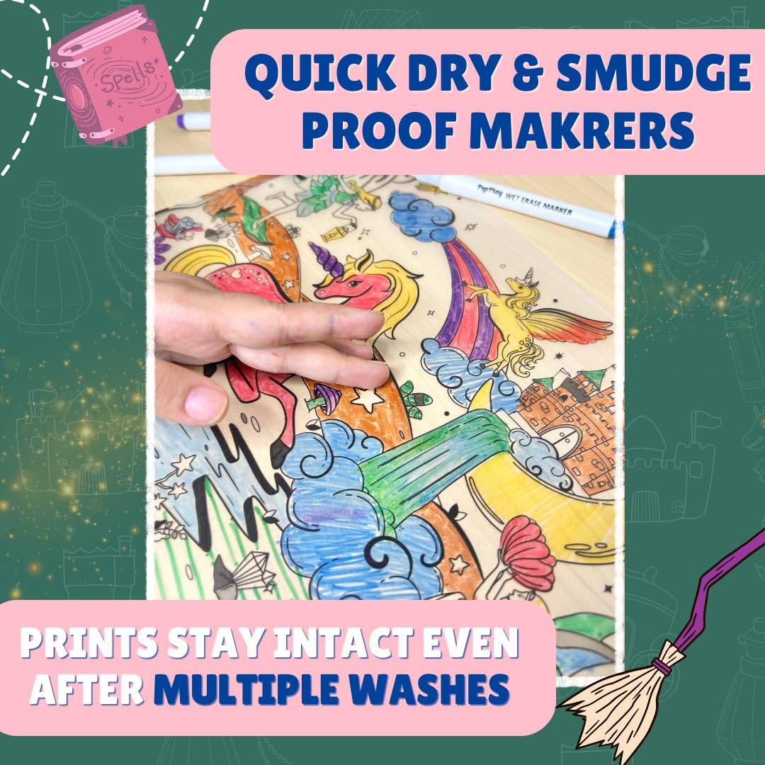 PepPlay Doodle Placemats- 3 Variants to Choose From (Space Series, Heroes & Monsters, and Magical Land) - Aaram Parents