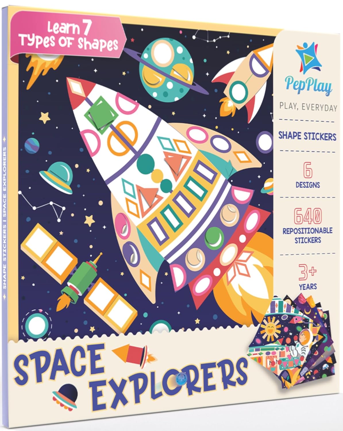 PepPlay Cardboard Shape Sticker- Space Theme - Aaram Parents