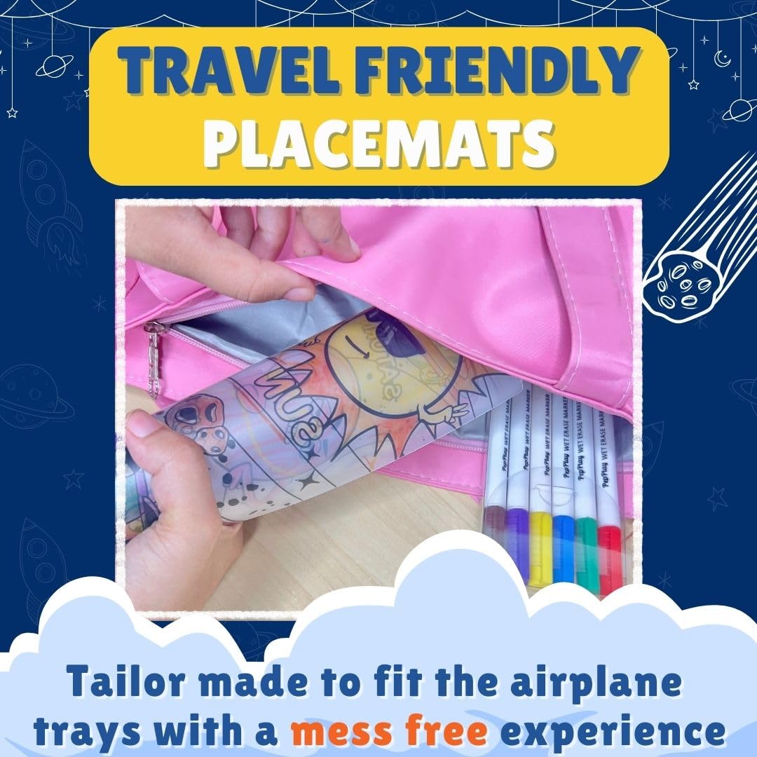 PepPlay Doodle Placemats- 3 Variants to Choose From (Space Series, Heroes & Monsters, and Magical Land) - Aaram Parents