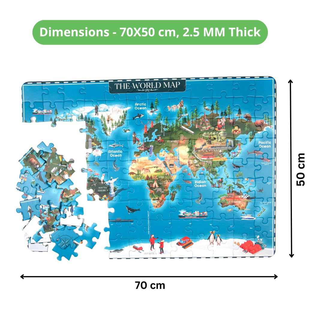 Nesta Toys - Educational Jumbo Jigsaw Puzzles (108 Pcs) - 4 Variants: Periodic Table, Solar System, World Map & Aquatic Life