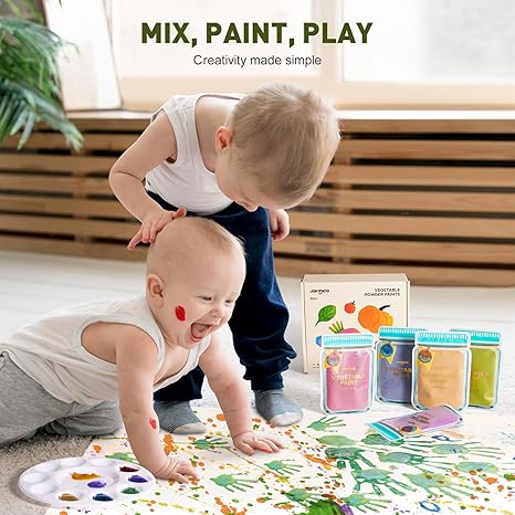 Jar Melo Washable Finger Paint Colors Set – 6 Vibrant Colors for Kids - Aaram Parents