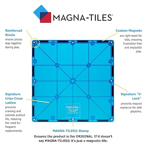Magna-Tiles Magnetic Building Toys, Clear Colors Set (32 Pieces) - Aaram Parents