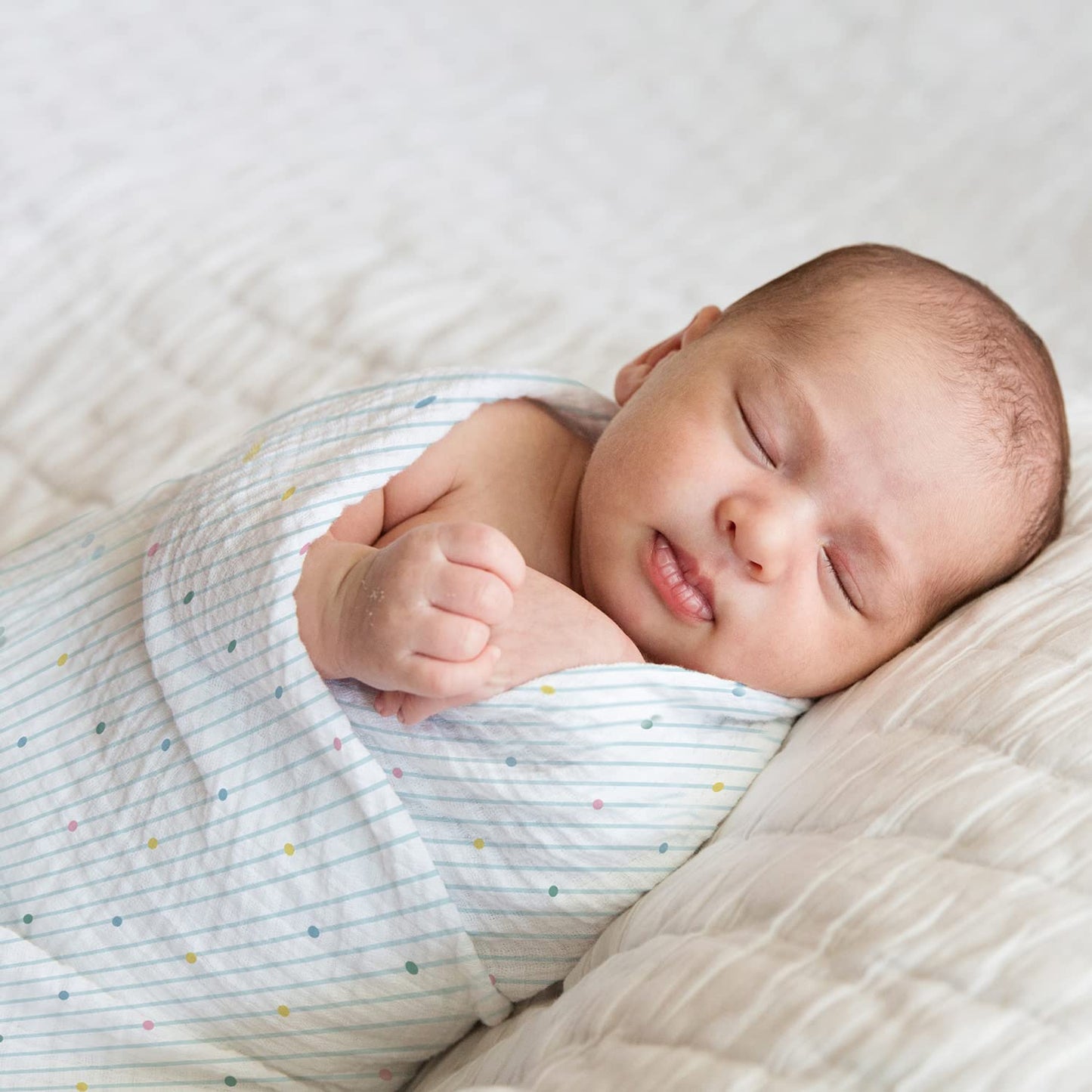 Haus and Kinder 100% Cotton Muslin Swaddles Wrap For Newborn Baby - Soft Swaddle Cloth For New Born, Muslin Baby Swaddle Wrap For New Born, New Born Swaddle, 100X100 Cm, Pack Of 5, Nautical Collection