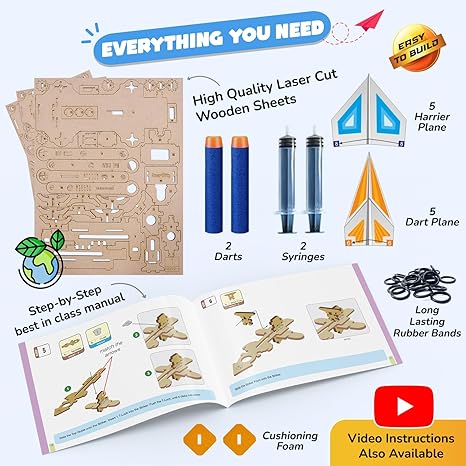 Smartivity 2-in-1 Hydraulic Aeroplane & Dart Launcher - Aaram Parents