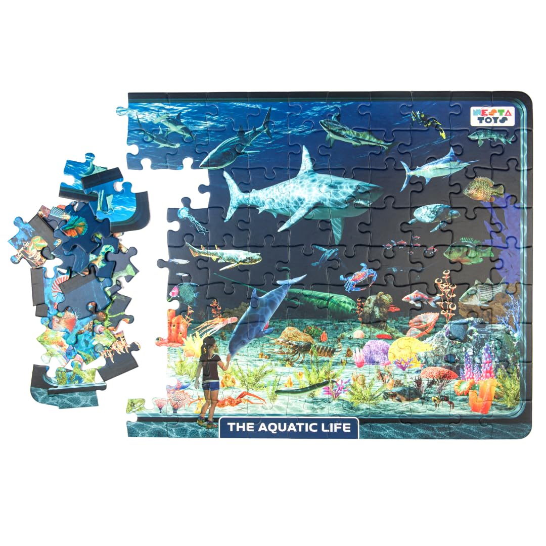 Nesta Toys - Educational Jumbo Jigsaw Puzzles (108 Pcs) - 4 Variants: Periodic Table, Solar System, World Map & Aquatic Life