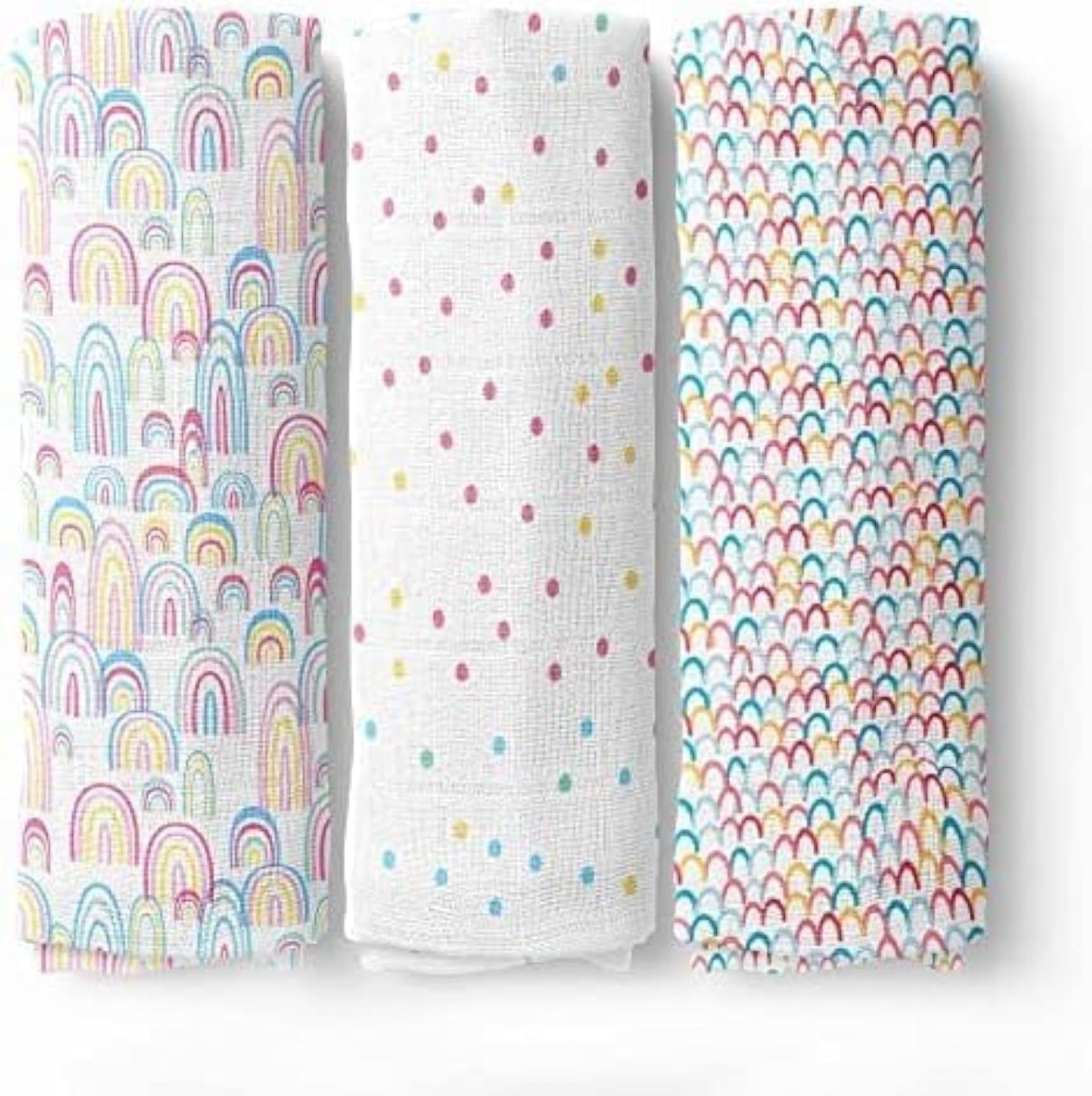 Haus & Kinder Muslin Swaddles For Newborn Pack Of 3 | 100% Cotton Baby Swaddle Blankets | Soft, Breathable, Lightweight, Organic | 100X100 Cm Citrus Groove Collection (Multicolor)